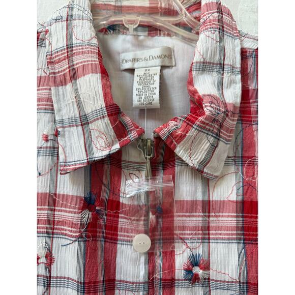 Drapers & Damons Lightweight Fireworks Lined Jacket 4th July gingham 2X Women's - Picture 2 of 11